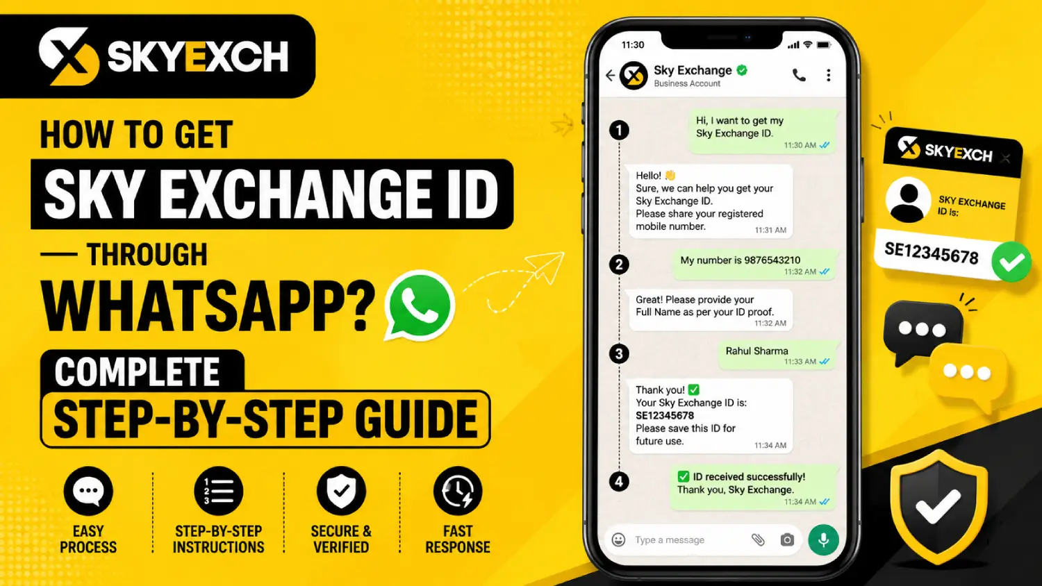 Sky Exchange ID via WhatsApp